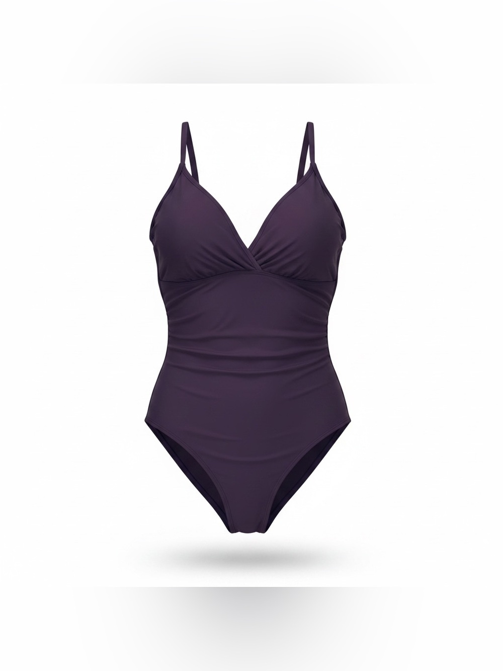 Cupshe Deep Plum V-Neck One-Piece Swimsuit XL NWT